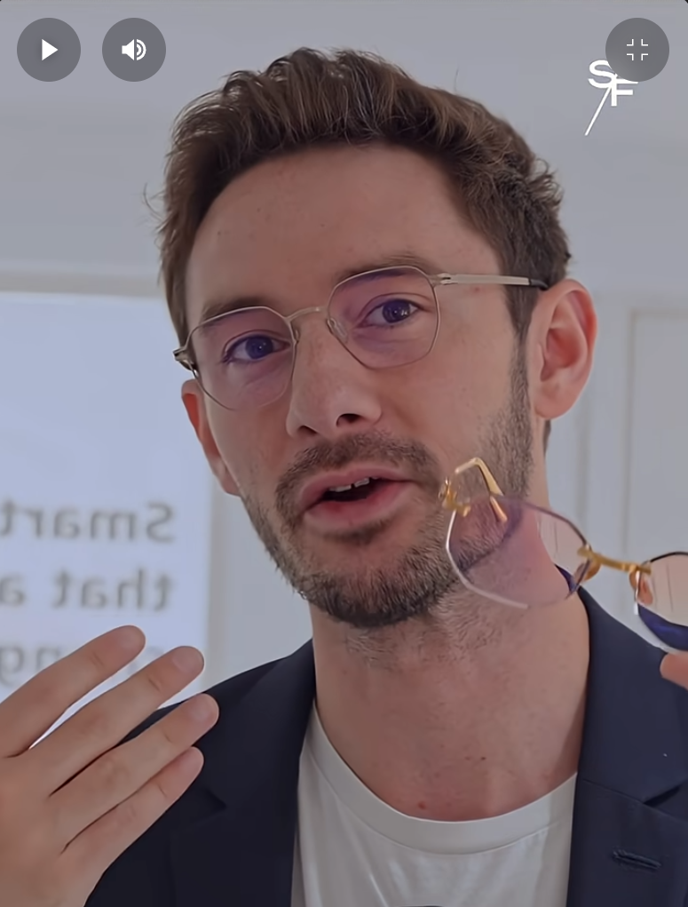 Rob presenting glasses